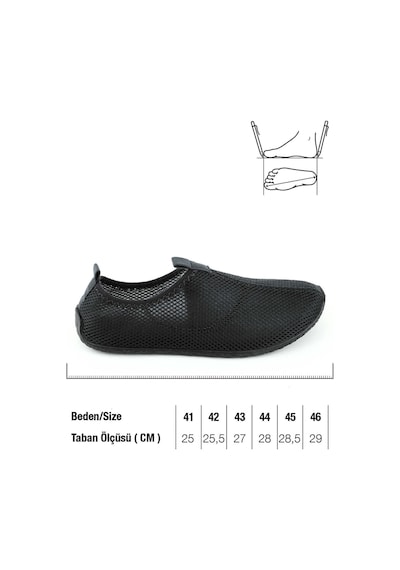 Gezer Yazlık Unisex Pvc Taban Plaj Deniz Havuz Ayakkabı Siyah
