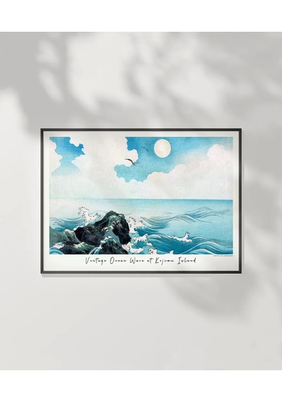 Çerçevesiz Poster Kojima Adası'nda Okyanus Dalgası