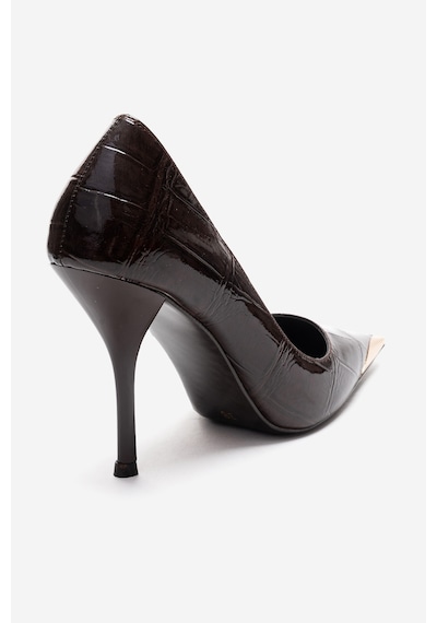 Luvishoes Alvena Kahverengi Baskı Önü Metal Detaylı Kadın Topuklu Ayakkabı Kahverengi Luvishoes Alvena Kahverengi Baskı Önü Metal Detaylı Kadın Topuklu Ayakkabı Kahverengi