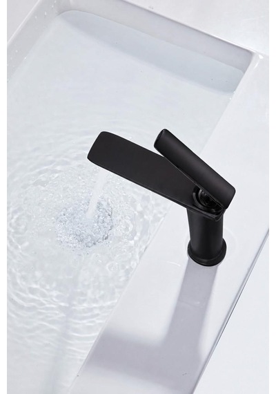 Forma Kısa Lavabo Bataryası Mat Sıyah Mat Siyah