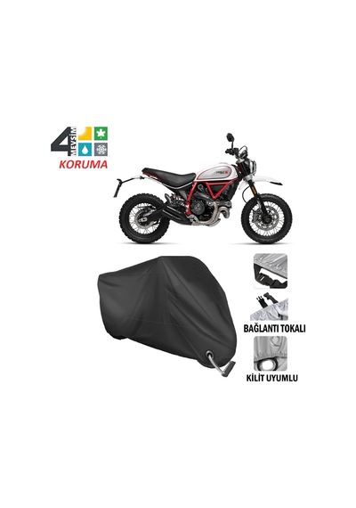 Ducati Scrambler Desert Sled Motosiklet Branda( Kilit Uyumlu-Siya
