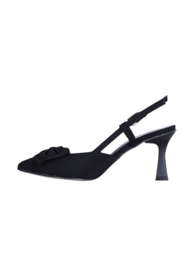 Tahir 2802 7cm Slingback Topuklu Ayakkabı siyah