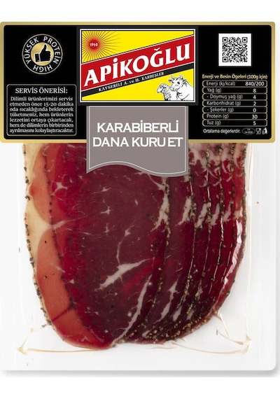 Yüksek Proteinli Karabiberli Dana Kuru Et 70 Gr. Beşli Paket Toplam 350 Gr.