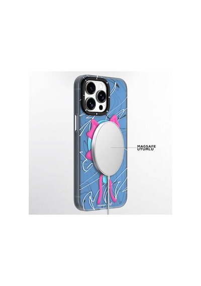 Apple Uyumlu iPhone 15 Pro Max Kılıf Magsafe Şarj Özellikli Youngkit Anti-trend Serisi Kapak Mavi