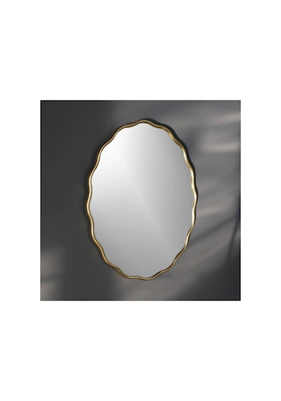 Tr Dalgalı Oval Duvar Dekor Aynasıkonsol Aynası/dekor Aynası Gold 60 X 90 Diğer