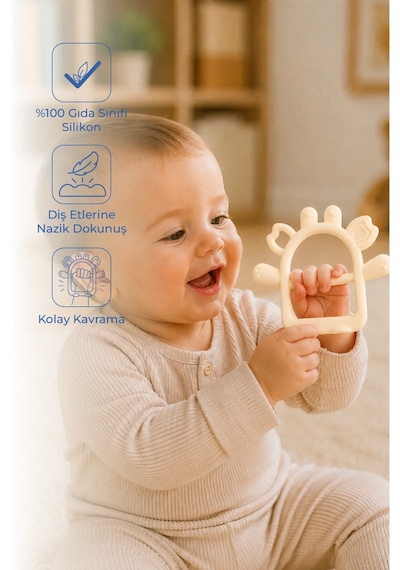 Babyjem Silikon Kolay Kavrama Diş Kaşıyıcı Ekru