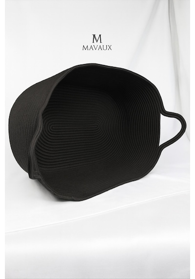 Mavaux Hasır Jüt Dekoratif Sepet 20x30x50 Cm, Oyuncak, Çamaşır, Banyo, Mutfak Ve Düzenleyici Saklama Sepeti Siyah