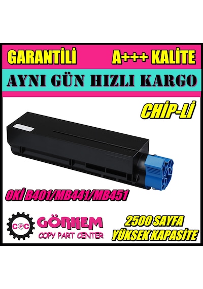 Oki B401 / Mb441 / Mb451 / Mb451W Uyumlu Toner (44992402) N11.23654