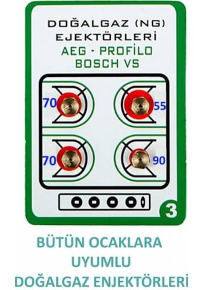 Set Üstü Ocak, Doğalgaz Tamir Setti Enjektör/meme, Dirsek