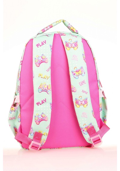 Kaukko Kids Yeşil Pembe Oyun Konsolu Kız Çocuk Okul Sırt Çantası