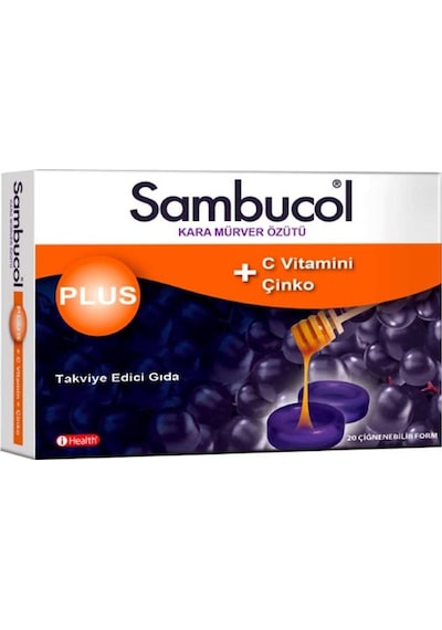 Sambucol Plus Kara Mürver Eki 20 Boğaz Pastılı