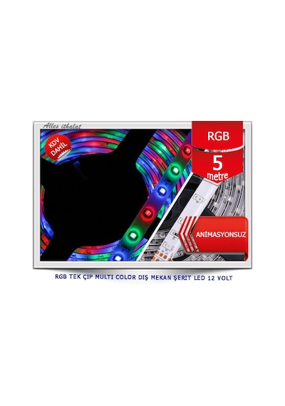 Rgb Tek Çıp Multı Color Dış Mekan Şerıt Led 12 Volt Animasyonsuz