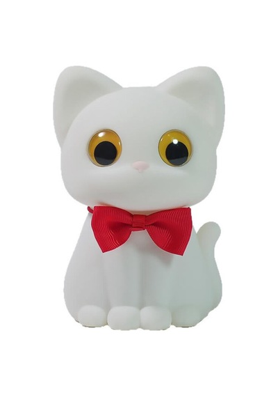 Sevimli Kedi Gece Lambası Beyaz Beyaz