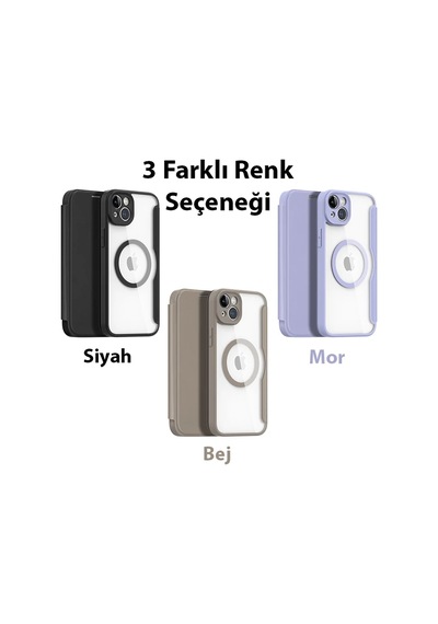 Dux Ducis Apple     Uyumlu iPhone 14 6.1 Kılıf Skin X Pro Series Magsafe Kapaklı Kılıf Folio Case- 5775