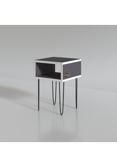 Kenzlife Komodin Ortense Gri Komidin 44 29 29 Metal Ayaklı Orta Zigon Sehpa Minik Boy M Cordoba