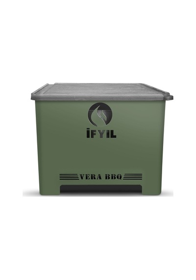 İfyıl Vera Pelet Yakıtlı Dumansız Sağlıklı Döküm Izgaralı Mangal & Barbekü Yeşil