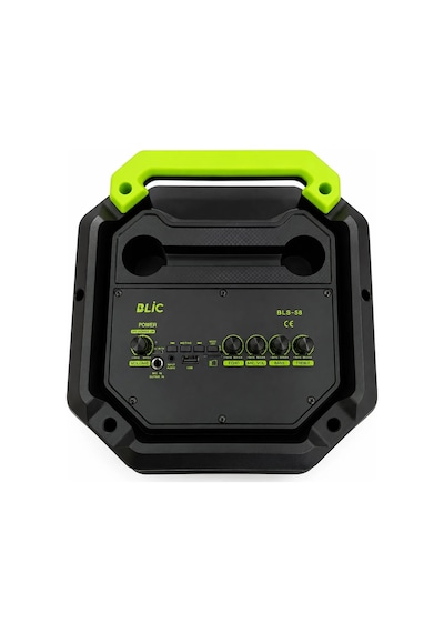 Exenar - Siyah - Blic Bls58 Büyük Boy Bluetooth Hoparlör 40w 3x8" Rgb Led Kablosuz Mikrofonlu Karaoke Hoparlörü