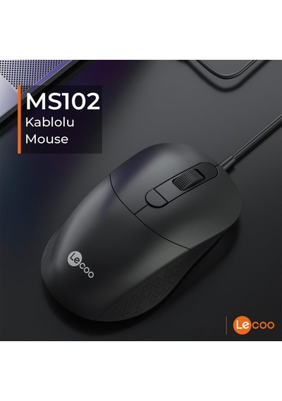 Ms102 Usb Kablolu 2400dpı 4 Tuşlu Mouse -sessiz Pc, Mac, Dizüstü Bilgisayar İçin, Windows, Linux Ve Mac İle Uyumlu Sağ Ve Sol Elle Kullanıma Uygun, 99gr Hafif Optik Mouse Siyah
