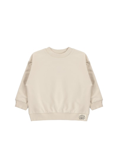 Civil Boys Civil Erkek Çocuk Basic Sweatshirt Fırçalı 2 İp Uzun Kol Okul Kreş Ve Günlük Kullanım - Bej Taş Rengi