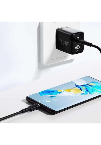 Buff Bl67 Pd 100w Type-c To Type-c 5.0a 1.2m Data Ve Şarj Kablosu Siyah