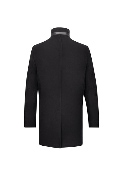 Hatemoğlu Siyah Slim Fit Hakim Yaka Yünlü Palto 2958675 Siyah