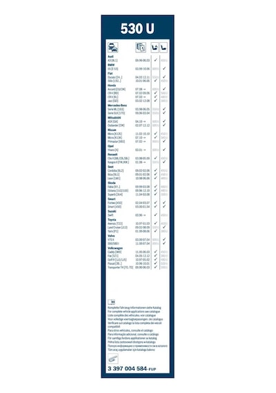 Silecek Süpürgesi - Fiat Fullback, Punto, Doblo, Stilo, Coupe, 166, 164, 155 - Bosch-3397004584