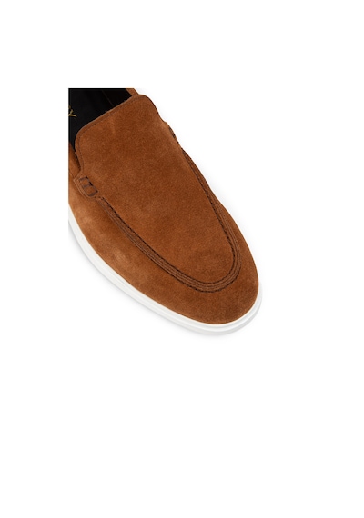 Deery Hakiki Süet Taba Rengi Erkek Loafer Ayakkabı - 01957mtbae01 Taba