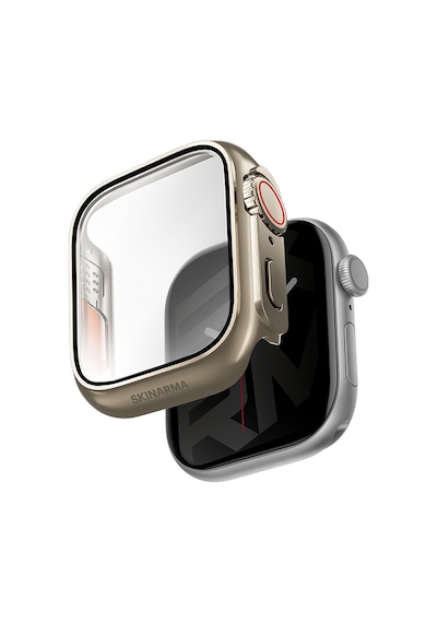 Skinarma Watch 10 46mm Uyumlu Gado Pro Dijital Taç Korumalı Kasa Ve Ekran Koruyucu Titanyum