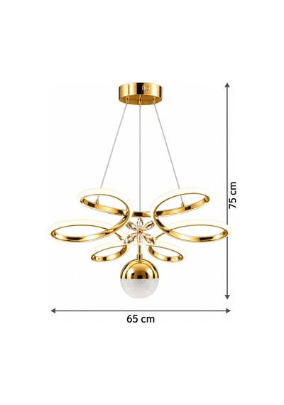 Papatya Büyük Modern Ledli Avize 3 Renk Power Ledli Gold Kaplama Yatak Odası Salon Mutfak