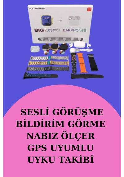Akıllı Saat Bluetooth Kulaklık HBildirim Görme Sesli Görüşme  Çoklu Kordon