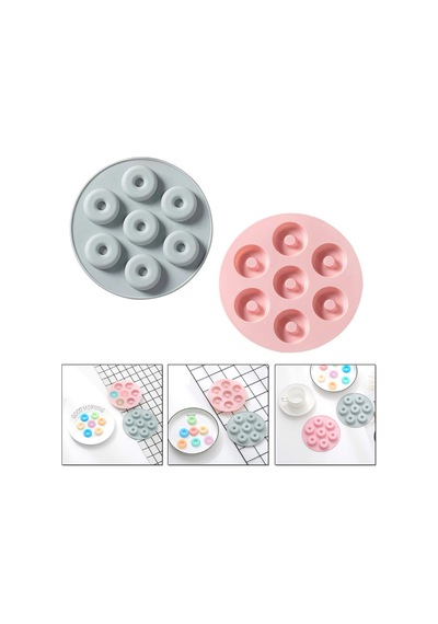 Tahtakale Toptancı Silikon Mini Donut Çikolata Ve Jelibon Kalıbı 7 Li Çok Renkli