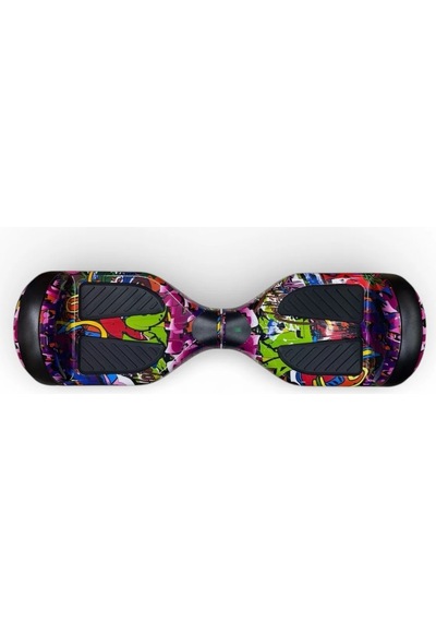 Elektrikli Kaykay Hoverboard 6.5 Inch Taşıma Çantalı Bluetooth Hoparlörlü Akıllı Denge - Rs-s5 Grafiti Mix