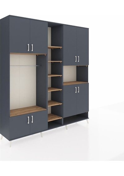 Hyperion Dolap 18 Raflı 8 Kapaklı Tek Askılı 220x44x243 Antrasit-antrasit/çam Antrasıt/atlas Çam Hyperion Dolap 18 Raflı 8 Kapaklı Tek Askılı 220x44x243 Antrasit-antrasit/çam Antrasıt/atlas Çam