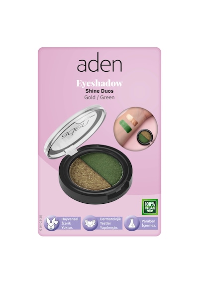 Aden Eyeshadow Shine Duos - Işıltılı Göz Farı İkilisi Gold Green Altın Yeşil 0