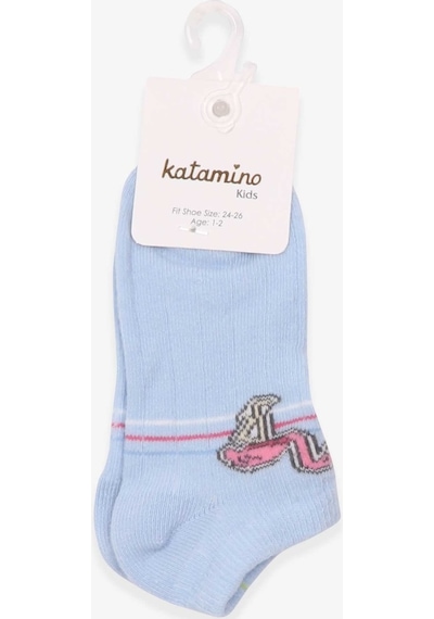 Katamino Breeze Kız Çocuk Patik Çorap Flamingo Desenli Açık Mavi (1-2-9-10 Yaş)