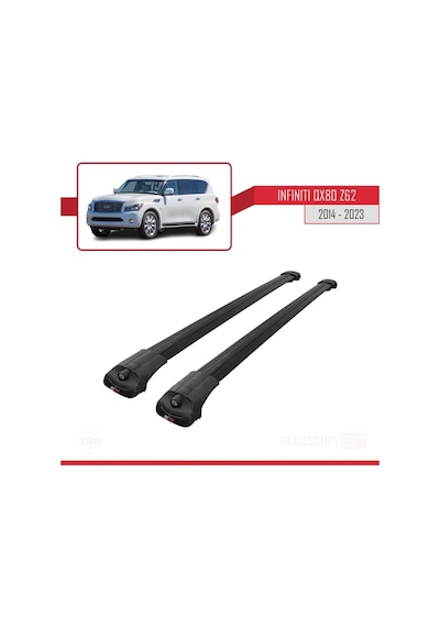 Infiniti Qx80 Z62 2014-2023 Arası İle Uyumlu Ace-1 Ara Atkı Tavan Barı Siyah