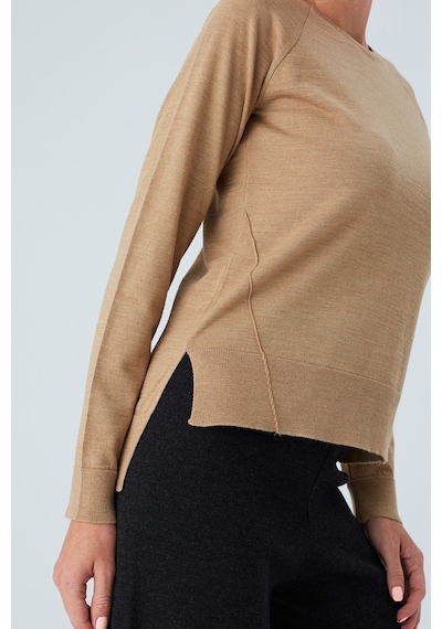 Peraluna Vanessa Pullover Merino Yünlü Yanları Yırtmaçlı Ince Kadın Triko Kazak Camel Melanj-camel Camel Peraluna Vanessa Pullover Merino Yünlü Yanları Yırtmaçlı Ince Kadın Triko Kazak Camel Melanj-camel Camel