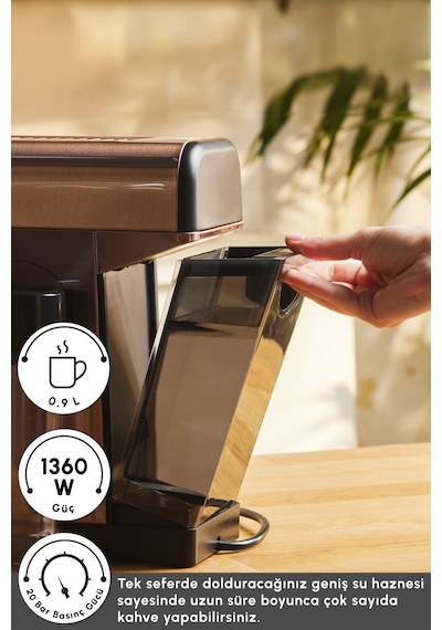 Karaca Mycaffee Barista S20 Entegre Süt Hazneli Otomatik Espresso Ve Latte Makinesi