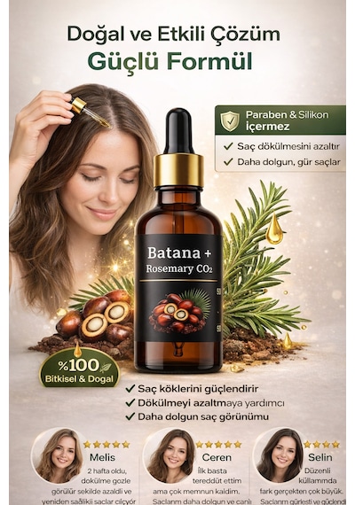 Safvital Batana Yağı Saç Dökülmesine Karşı Güçlendirici & Gürleştirici Bakım Yağı 50 Ml Biberiye+co2