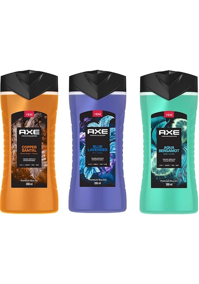 Axe Premium Collection Aqua Bergamot + Blue Lavender + Copper Santal Duş Jeli 3 x 300 ML