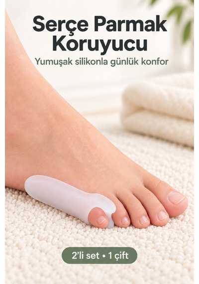 Ayak Serçe Parmak Bunyon Koruyucu Silikon Makaralı 2li Set