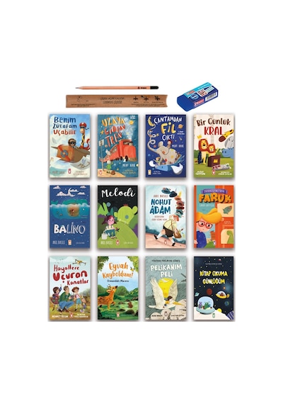 Timaş Çocuk Çantamdan Fil Çıktı - Kitap Okuma Günlüğüm - Balino - Faruk - Hayallere Uçuran Kanatlar Set 12 Kitap