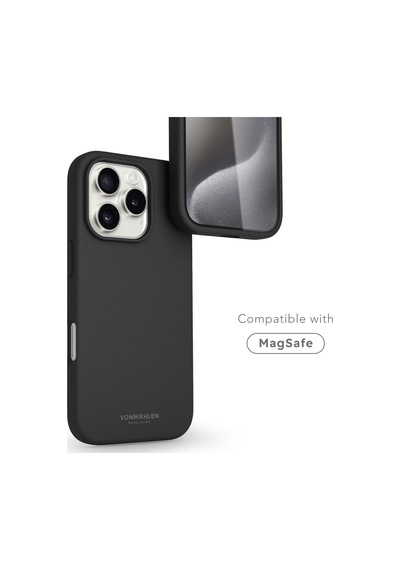 Vonmahlen Apple Uyumlu iPhone 16 Pro Max Magsafe Silikon Kılıf Siyah
