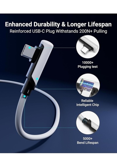 5 M Usb-c Vr Kablo Quest2/quest Pro/pico 4 Uyumlu Yüksek Hızlı Bağlantı Kablosu Beyaz