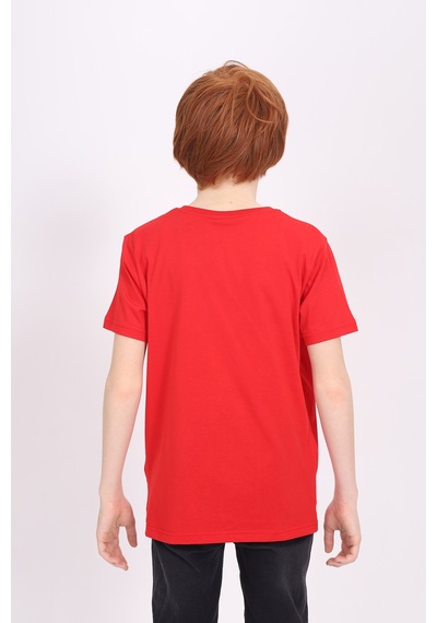 Toontoy Kids Toontoy Unisex Çocuk Baskılı Tişört Kırmızı