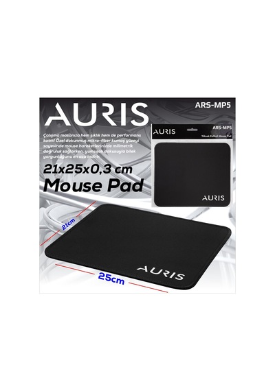 Auris Mp5 Kenarları Dikişli Kaymaz Mouse Pad 25x21 Cm