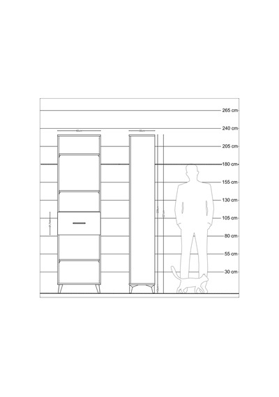 Arges Dolap 4 Raflı Tek Çekmeceli 60x30x221 Aytaşı-antrasit Aytaşı