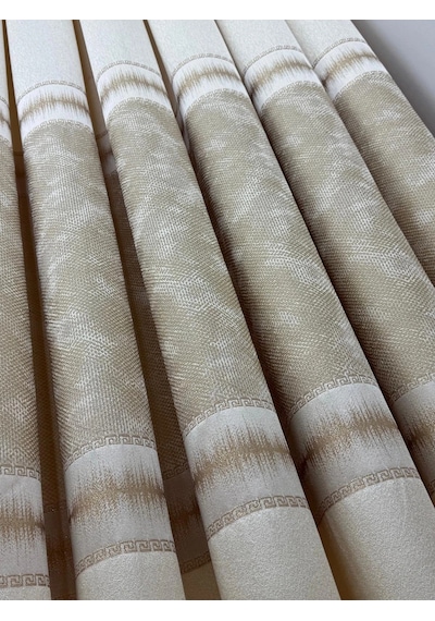 Nivemeshome Umut Fj614365 V 120 Krem 1/3 Sık Pile Fon Perde Lacivert