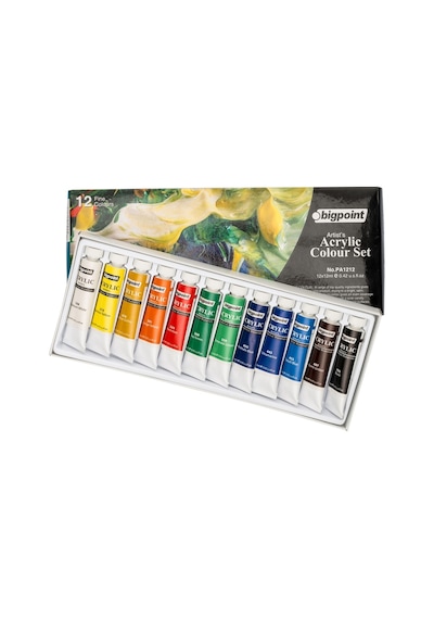 Bigpoint Akrilik Boya Seti 12ml Tüp x 12 Renk