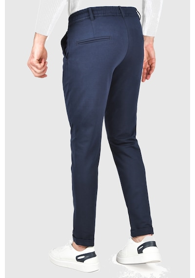 Deepsea Erkek Lacivert Beli Lastikli Slim Fit Likralı Duble Paça Penye Spor Pantolon 2502385 Lacivert